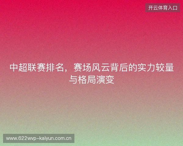 中超联赛排名，赛场风云背后的实力较量与格局演变
